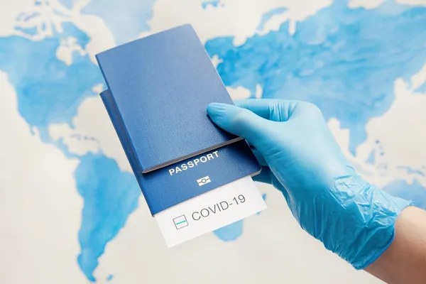 Immunity passport, risk-free certificate concept. 