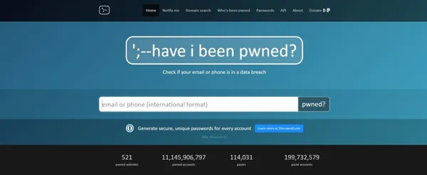 Have I Been Pwned？