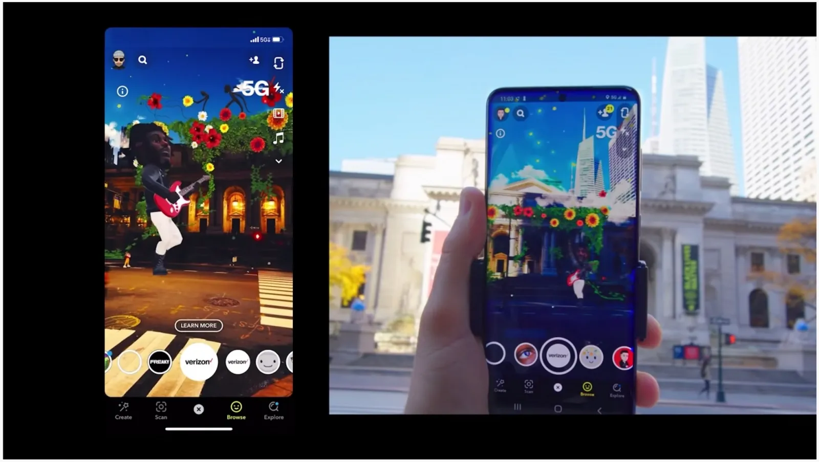 首個 5G Landmarker 濾鏡！Snapchat 以互動式 AR 影音打造虛擬音樂表演