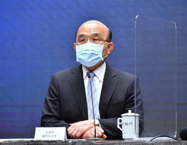 行政院長蘇貞昌於2021年5月15日行政院記者會