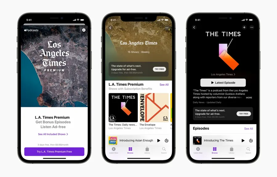 Apple Podcast付費訂閱正式上線，開放用戶收聽無廣告節目、現金支持創作者