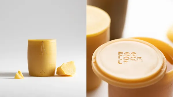 Bee friendly 的蜂蜜包裝設計！立陶宛「Bee Loop」以可食用蜂蠟製成罐身，使用完能「還給蜜蜂」