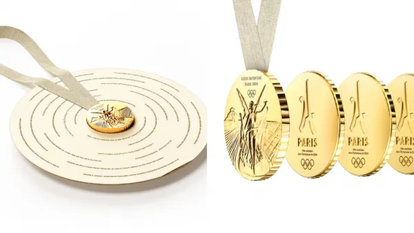 2024 巴黎奧運金牌設計曝光！設計大師 Philippe Starck 操刀，以分享為概念將獎牌一面拆成 4 片