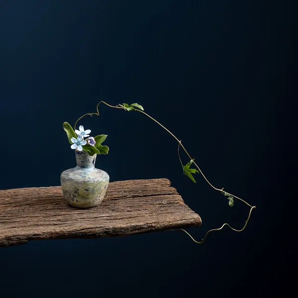 器_中國北魏琉璃瓶，材_海星沙 藍星花，事花_謝芳.jpg
