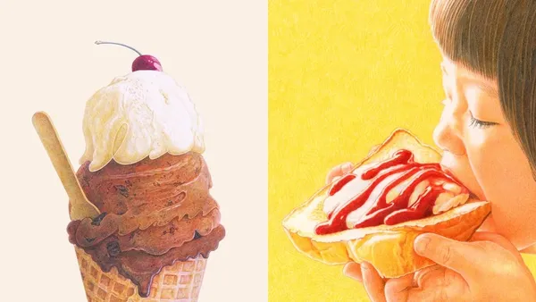 讓人食指大動！日本插畫家筆下的美食描繪：晶瑩果凍、奶油麵包、瑪德蓮，用色鉛筆傳達細膩美味