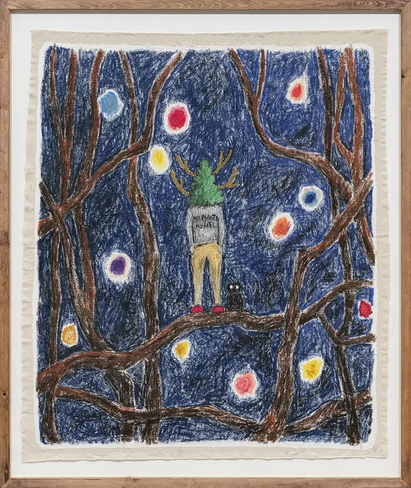 平子雄一｜Bark 63｜146.5×124 cm｜2021｜Oil Pastel on Canva
