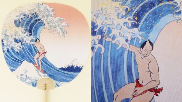 葛飾北齋《神奈川沖浪裏》為背景！京都四百年老店打造 5 款「運動風浮世繪團扇」