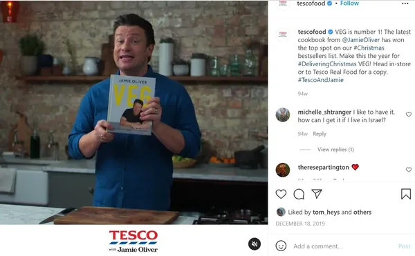 Jamie Oliver擔任品牌健康大使(TESCO Instagram)