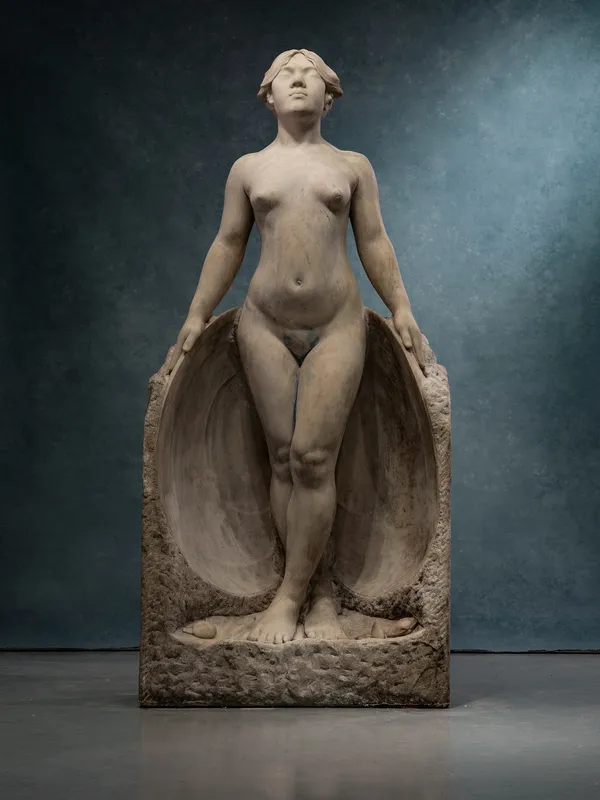01. 黃土水，《甘露水》，1921，大理石，80x40x175cm，文化部典藏©黃邦銓、林君昵，提