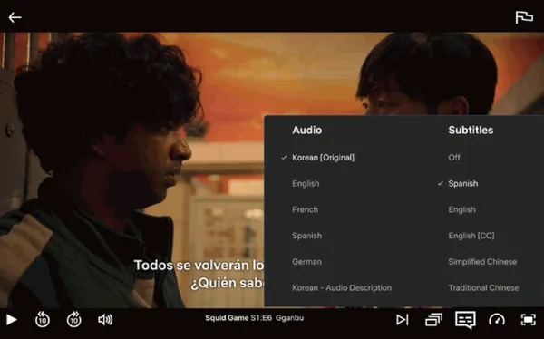netflix提供的配音與字幕