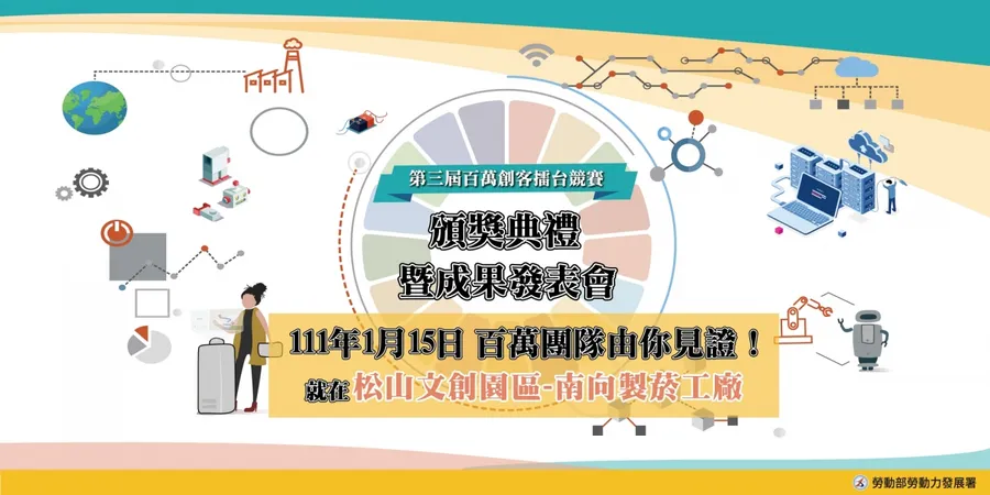 第三屆百萬創客擂台競賽頒獎典禮暨成果發表會，邀您共襄盛舉！