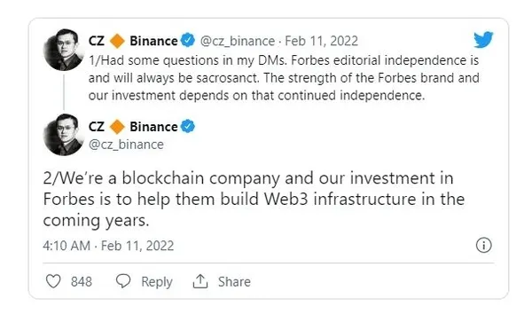 binance forbes investment 2