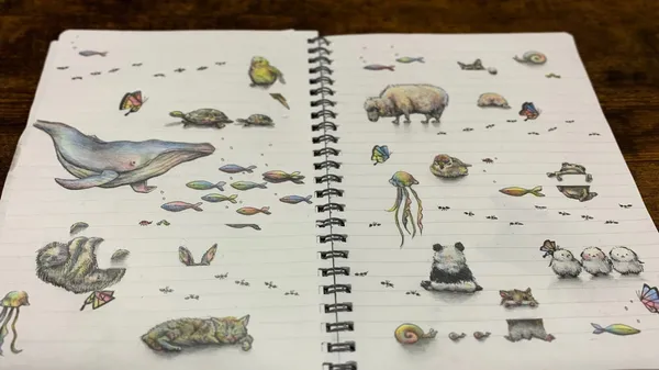 轉發幾次就畫幾隻！北海道藝術家以筆記本線條為靈感的可愛動物插畫