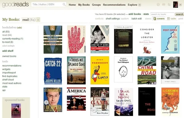 Goodreads-page