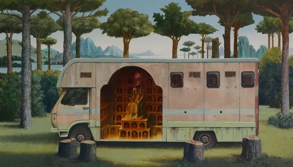 廢棄露營車和城堡