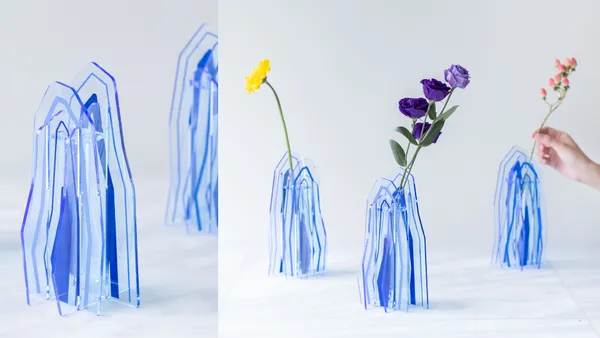 畫作裡的山水變身當代花器！北美館、WU garden「世外塵・花器」 以壓克力嵌出立體微觀風景