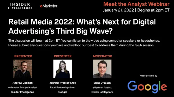 Google 與 Insider Intelligence 旗下的權威數據機構 eMarketer 