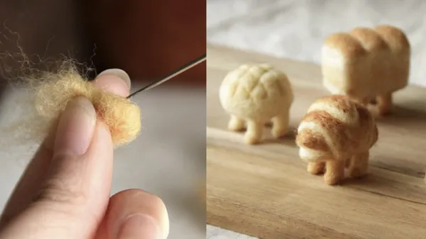 牛角麵包長了腳？以食物為靈感，日本羊毛氈藝術家打造可愛療癒的小生物