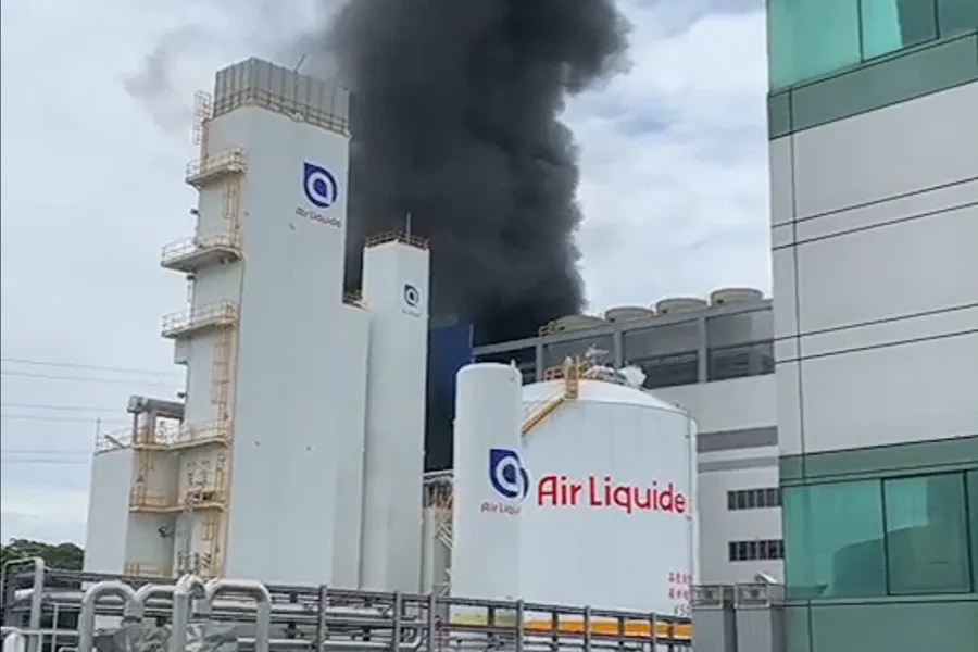 亞東工業氣體發生火警！竹科跳電瞬間壓降，整體損失情況有待查