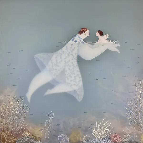 水中人物畫