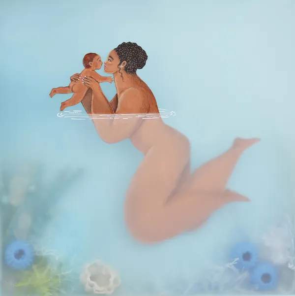 水中人物畫