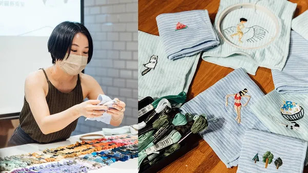 設計小聚 HOLA 刺繡體驗特別場！在經緯間繡出夏季涼感想像，療癒手作活動回顧