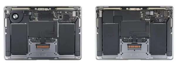 左：Intel版MBA，右：M1MBA