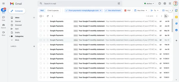 Gmail 2022 新版主頁面