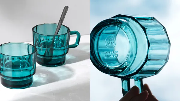 HMM 新色手工玻璃杯！12 面優雅稜角，襯托難以定義、乍藍還綠的「W Glass Blue」