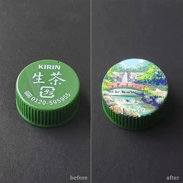 日本插畫家 Mito Nishikura 瓶蓋藝術