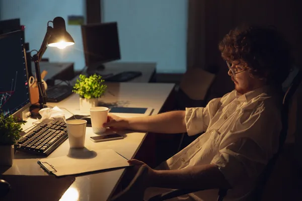 man-working-office-alone