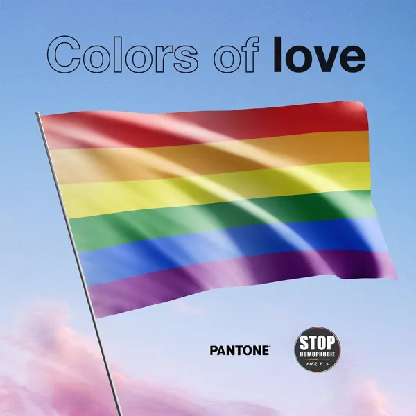 Pantone 全白彩虹旗