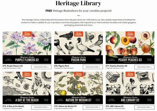 Heritage Type Co. 復古插圖下載