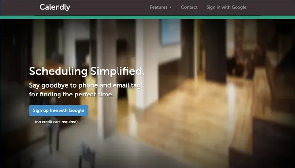 Calendly Official Website Home Page in 2014