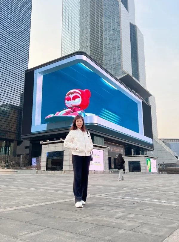 號稱全球首座的巨型3D錯視大屏在COEX K-POP SQUARE廣場。