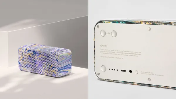 這款藍牙音響不一樣！英國設計工作室 gomi 將廢棄塑料變身，打造永續兼美感的大理石花紋設計