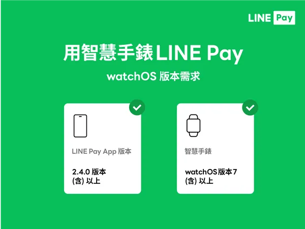 圖2. LINE Pay智慧手錶支付功能，支援watchOS 7.0以上版本。.png
