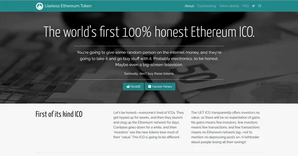 Useless Ethereum Token