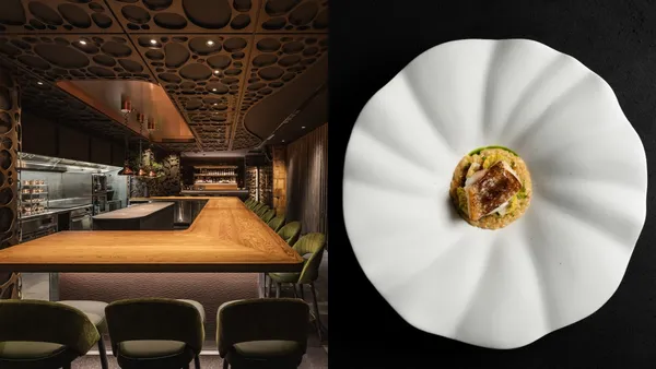 全新「AKIN君尹」登場！16席 Fine dining 餐廳料理風格多元，5.6公尺ㄇ字型原木板前餐桌創造沈浸體驗