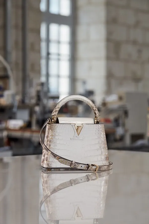 *Capucines BB bag in Sahara Naturel Gold crocodile