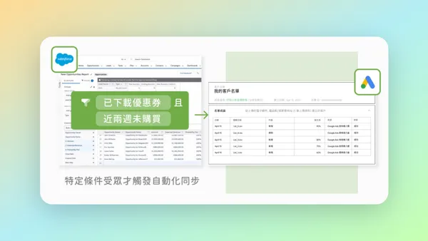 篩選特定 CRM 顧客名單資料，進行再行銷的情境