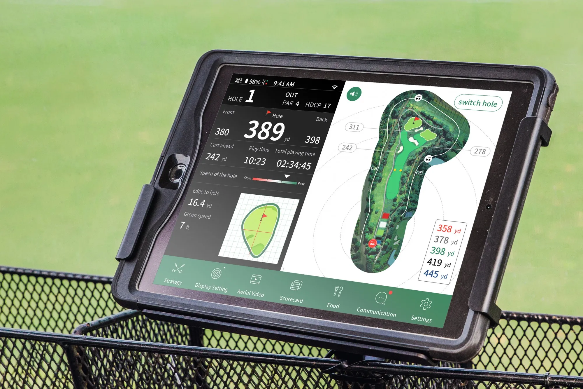 Golface's golf cart tablets