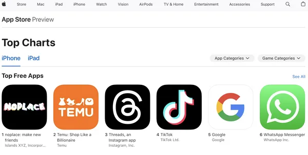 noplace成為App Store第一名