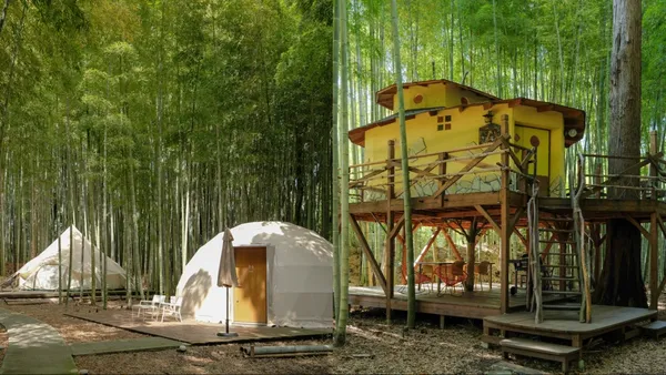 日本千葉「The Bamboo Forest」豪華露營 4 亮點！特色帳篷坐落竹林，還能與長頸鹿共進早餐