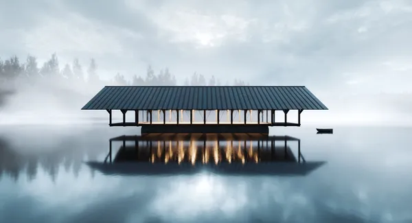 全玻璃「水晶湖亭」