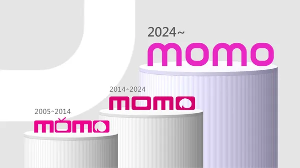 全新momo LOGO以圓潤流暢的線條呈現俐落現代風格，並採用年輕活躍的色彩為LOGO上色。 (1)