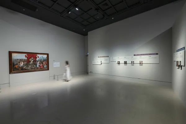 奇美博物館特展《畫師們》，單元一「那是個什麼樣的年代？」，展出〈世界向阿波羅致敬〉等畫作，傳達當年豐