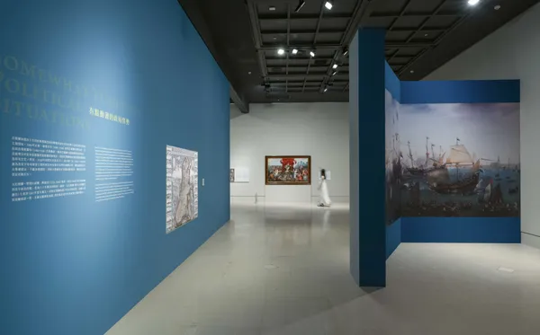 奇美博物館特展《畫師們》，單元一「那是個什麼樣的年代？」，以帆船與海為意象，指出大航海時代帶來當地的