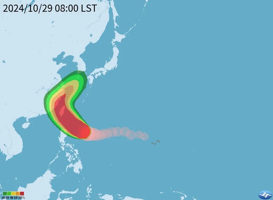 中颱康芮逼近中！估周四直撲花東「穿越台灣」，氣象署17：30發布海上颱風警報