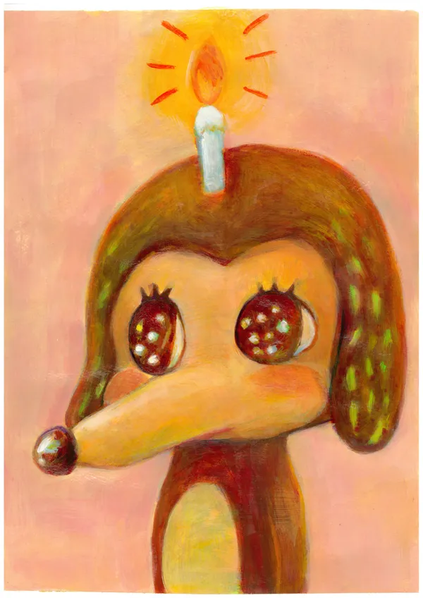 1.Happy Birth Day, 2016, acrylic, colored pencil o